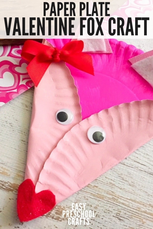 Fox Paper Plate Preschool Valentine Craft • The Simple Parent
